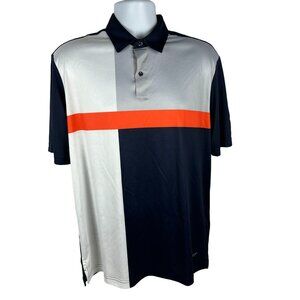 Greg Norman Mens Colorblock Polo Shirt M 100% Polyester Whistling Straits Logo